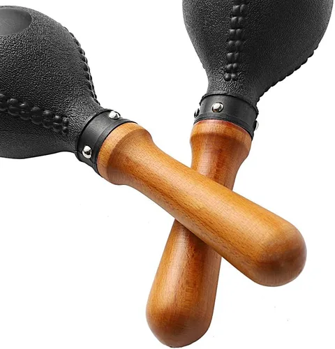 Vista 5 de Maracas de percusión par de agitadores sonajeros martillo de arena instrumento de percusión con carcasas de plástico ABS y mangos de madera