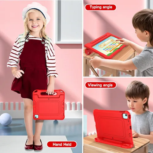 Vista 5 de Funda infantil para iPad Air de 5ª/4ª generación 2022/2020, iPad Pro 11 2021/2020/2018 con protector de pantalla integrado, asa portátil, funda a