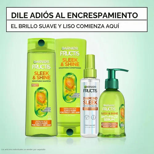 Vista 6 de Acondicionador Garnier Fructis Sleek & Shine, cabello rizado, seco, inmanejable, 21 fl. oz. (El empaque puede variar)