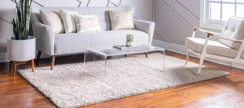 Vista 289 de Unique Loom Colección Davos Shag - Alfombra Lino