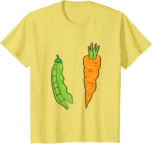 Vista 4 de Camiseta de disfraz de zanahoria con guisantes y zanahorias, Blanco, S