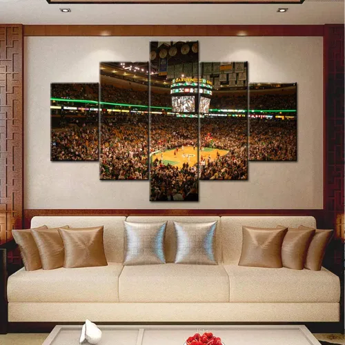 Vista 43 de Decoración de sala deportiva Memphis Grizzlies Imágenes para sala de estar, el foro FedEx en Memphis, pinturas de Tennessee, 5 piezas, lienzo, arte