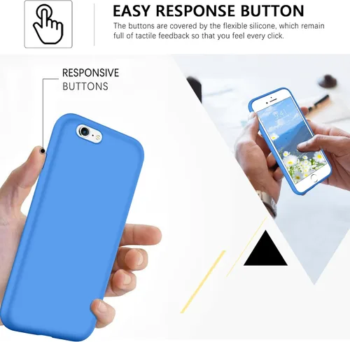 Vista 8 de GUAGUA Funda compatible con iPhone 6s, iPhone 6, silicona líquida, gel suave, goma delgada, ligera, forro de microfibra, con textura, a prueba