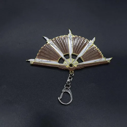 Vista 7 de crafthand Llavero de metal Loba Heirloom Mini Fan Metal Colgante Figura Decoración de Escritorio Mochila Colgante Suministros de Fiesta Regalo, Oro