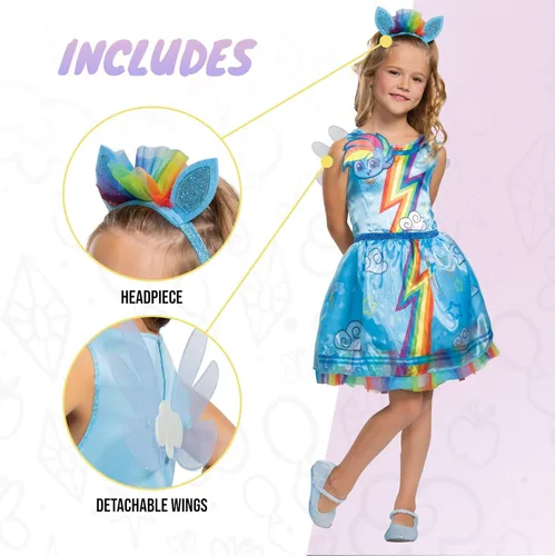 Vista 4 de Disfraz de My Little Pony de Rainbow Dash para niñas disfraz de personaje infantil