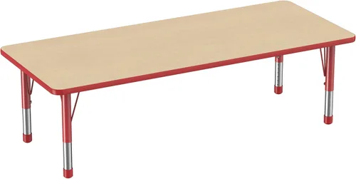 Vista 15 de FDP - Mesa rectangular para actividades escolares y aulas (24 x 36 pulgadas), patas gruesas para niños pequeños, altura ajustable de 15 a 24