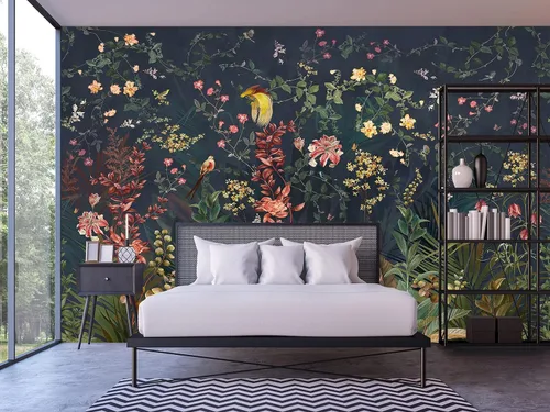 Vista 18 de Mural de pared - Papel pintado 3D de decoración, nubes rosas, 155" x 103" (no autoadhesivo)