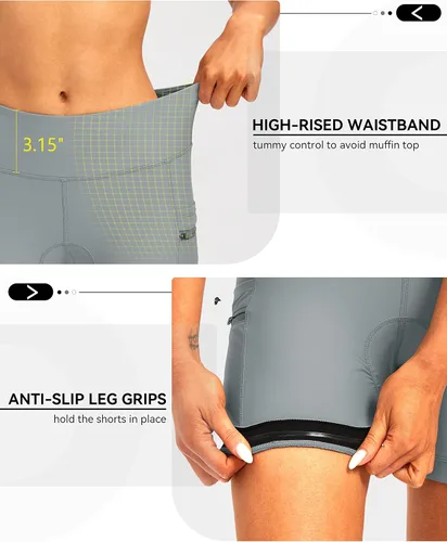 Vista 3 de Bikewa Pantalones cortos de ciclismo acolchados 4D para mujer, ropa interior de ciclismo, ciclismo de carretera, ciclismo de giro, pantalones cortos