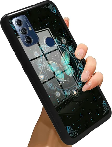 Vista 359 de Funda para Motorola Moto G Stylus 5G 2021 de vidrio templado, funda negra con diseño de mujer negra africana para mujeres y hombres, antiarañazos, a