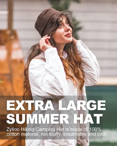Vista 4 de Zylioo Sombrero de pescador XXL de gran tamaño para hombre, XL, reversible, moderno, sombrero de pescador, sombrero de sol de viaje grande de doble