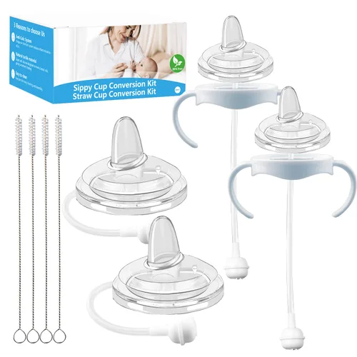 Vista 10 de Kit de conversión de vasos para biberones naturales Philips Avent, kit de transición para niños pequeños con 4 pezones suaves, 2 asas de botella y 4