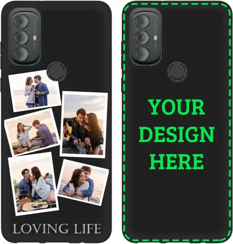 Vista 17 de Funda de teléfono con foto personalizada para Motorola Moto G Power 2022 con imagen, texto, logotipo, nombre, funda negra suave, regalo único