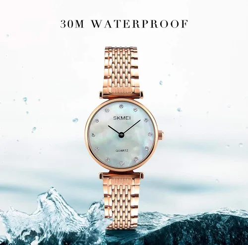 Vista 4 de SKMEI - Reloj de pulsera para mujer impermeable analógico de cuarzo para mujer
