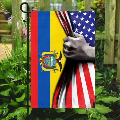 Vista 5 de Banderas-Bandera de Ecuador de Estados Unidos QNK464F, bandera de jardín (11.5 x 17.5 pulgadas) - Banderas de jardín de Estados Unidos de poliéster