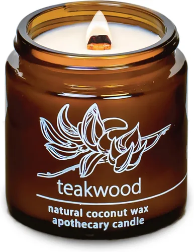 Vista 84 de Vela de mecha de madera agrietada Hemlock Park hecha a mano con cera de coco natural (grande de 16 oz, ámbar) Coconut Apricot Wax Crackling Wood