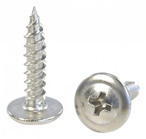 Vista 10 de BCP Fasteners 10 unidades de tornillos Phillips modificados con cabeza de armadura de acero inoxidable 304 de #8 x 1” para madera (BCP1261)