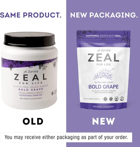 Vista 3 de Zurvita - Zeal for Life - Sabor a uva audaz - Suplemento nutricional diario para vitalidad, inmunidad y bienestar general - Bolsa de bienestar