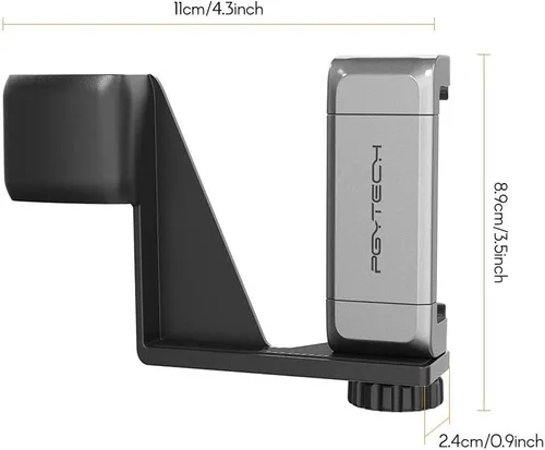 Vista 5 de PGYTECH Soporte de teléfono inteligente de mano de aleación de aluminio con clip de abrazadera con soporte de cardán de tornillo de 1/4 pulgadas