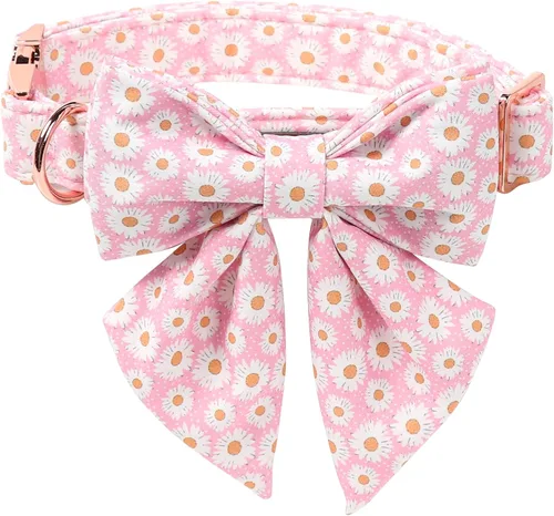 Vista 22 de Collar para perro con corbatín de Lionet Paws, Collar de corbatín de verano para perro, Collar para perro ajustable y cómodo, regalo para cachorro