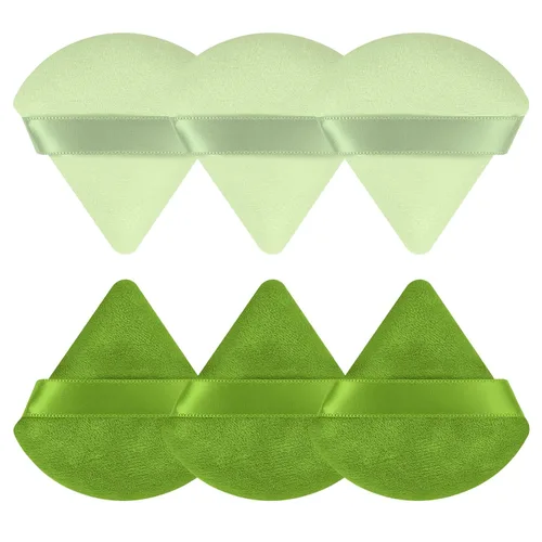 Vista 22 de 6 Piezas Borla de Polvo Triangular Esponja de Maquillaje Suave Borla de Maquillaje para Polvo Facial Base Cosmética Esponja Herramienta