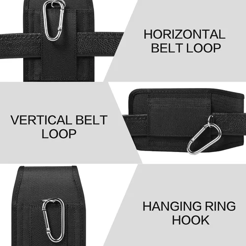 Vista 2 de Fundas pequeñas para teléfono celular, bolsa vertical de nailon para hombre compatible con Apple iPhone 17 16 15 14 13 12 11 Pro XR XS X/Samsung