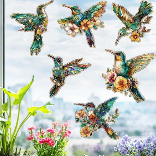 Vista 8 de 22 calcomanías para ventana para evitar golpes de pájaros, adhesivos anticolisión, calcomanías de ventana de reflejo de arco iris, calcomanías Nube