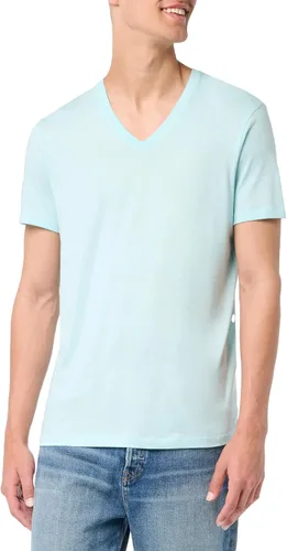 Vista 28 de Armani Exchange Camiseta de manga corta con cuello en V de algodón Pima para hombre Beacon Blue