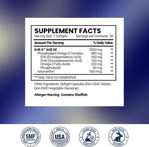 Vista 7 de Research Verified Aceite de krill antártico de 2000 mg – Apoya la función cardíaca, aumenta la cognición – Certificado MSC – de origen sostenible