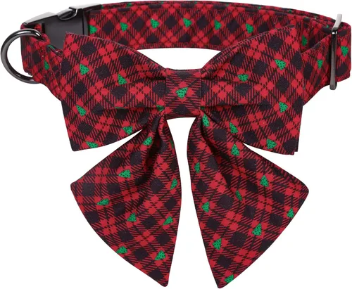 Vista 9 de Lionet Paws Collar de Navidad para perro con corbatín, collar de corbatín para perro con hebilla de metal para perros y gatos, collar ajustable