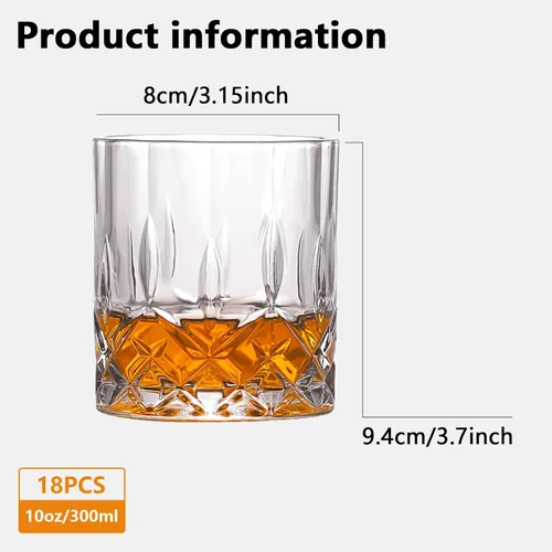 Vista 2 de Paquete de 18 vasos de whisky anticuados a granel de 10 onzas