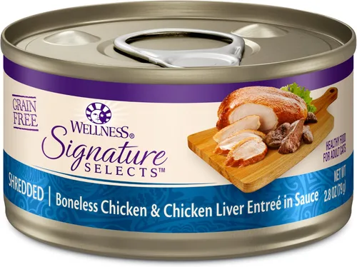 Vista 21 de Wellness CORE Signature Selects - Alimento húmedo enlatado grueso para gatos adultos, natural, rico en proteínas, sin granos, receta de carne de res