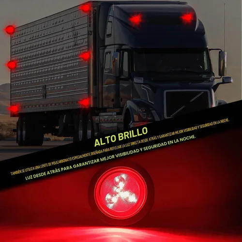 Vista 7 de 10 Piezas Luces LED Marcadoras de Separación Redondas para Remolque de 2", 4 LED Empotradas con Ojales de Goma y Cables con Conectores de 2 Clavijas
