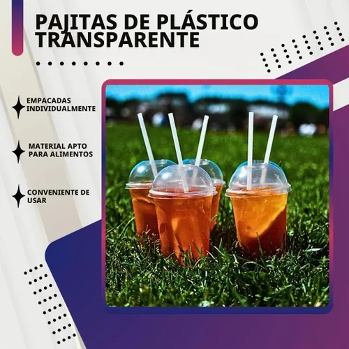 Vista 4 de Green Direct - Pajitas de plástico desechables de 10.75 pulgadas envueltas individualmente, extra largas y gruesas para usar con cualquier taza
