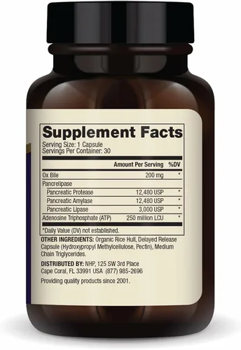Vista 2 de Dr. Mercola Enzimas de la Vesícula Biliar - Apoyo para la Salud de la Vesícula Biliar y Digestiva - Incluye Proteasa Pancreática, Amilasa y Lipasa