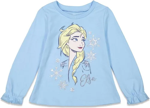Vista 2 de Disney Frozen Princess Anna Elsa - Conjunto de camiseta y leggings para niñas pequeñas y grandes
