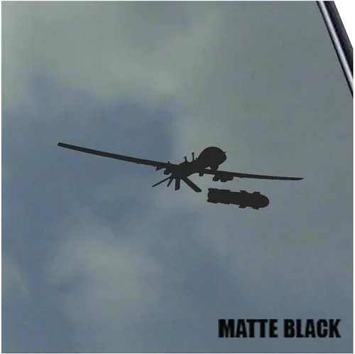 Vista 6 de MQ-1C - Calcomanía de vinilo de piloto de águila gris del ejército no tripulado Veterano UAV