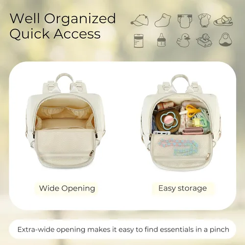 Vista 3 de MAPLELILY Mochila Bolsa de Pañales - Ligera y Elegante, Bolsa de Artículos Esenciales de Viaje para Niños, Niñas y Bebés con Cambiador, Bolsillo