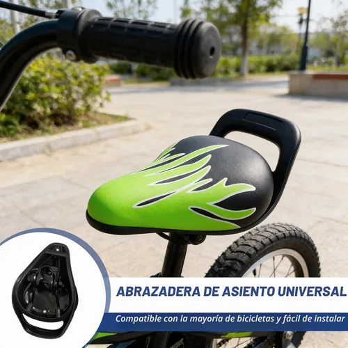 Vista 4 de Fancyes Asiento de bicicleta para niños con asa de repuesto para niños y niñas