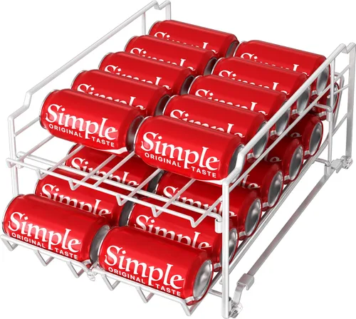Vista 8 de Simple Houseware Dispensador de latas apilable de carga frontal de doble fila, bronce
