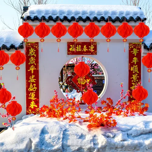Vista 5 de 60 linternas chinas rojas para decoración de Año Nuevo, festival de primavera, boda, restaurante