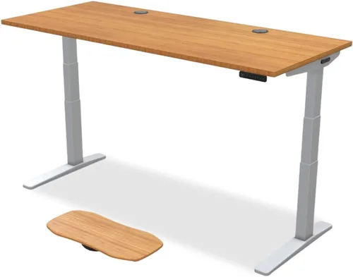 Vista 27 de UPLIFT - Escritorio de bambú V2 de 1 pulgada de grosor, marco de altura ajustable, teclado avanzado con memoria y ojales para cables, tabla Motion-X