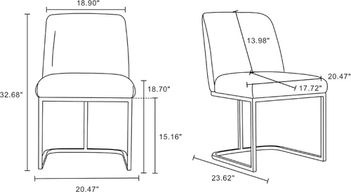 Vista 6 de Manhattan Comfort Serena - Silla de comedor de piel sintética de 18.7 pulgadas, color crema