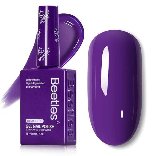 Vista 35 de Beetles - Esmalte de gel blanco, 0.5 onzas líquidas, tamaño completo, sin A - Creme White Hema Free white Rhythm