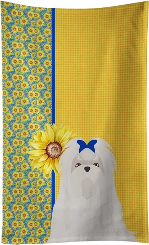 Vista 52 de Caroline's Treasures WDK5313KTWL - Toalla de cocina con diseño de girasoles de verano, color negro y tostado, Airedale Terrier, toalla de mano