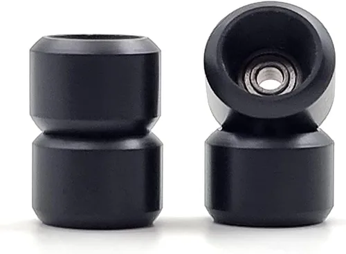 Vista 7 de SPITBOARDS Fingerboard Pro Ruedas con rodamientos de bolas reales, calidad profesional de poliuretano CNC, forma de ruedas de calle (negro)