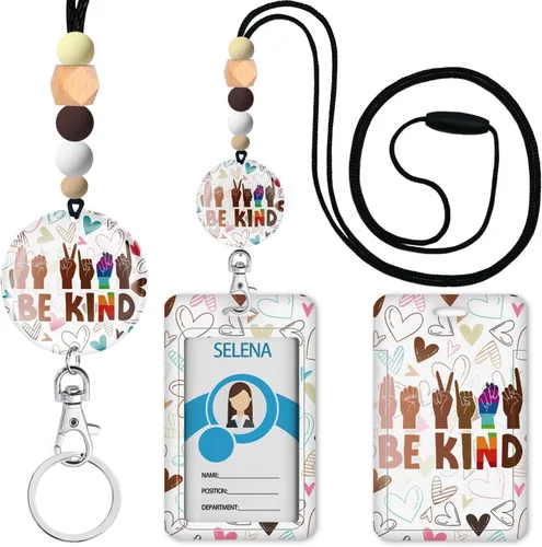 Vista 20 de Cordones para Profesores de Concienciación sobre el Autismo para Tarjetas de Identificación y Llaves, Lindo Cordón de Silicona con Cuentas Separable