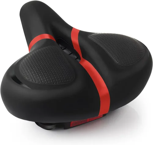 Vista 13 de Reemplazo de asiento de bicicleta, asiento de bicicleta para hombres y mujeres, cómodo sillín de bicicleta ancho con espuma viscoelástica acolchada