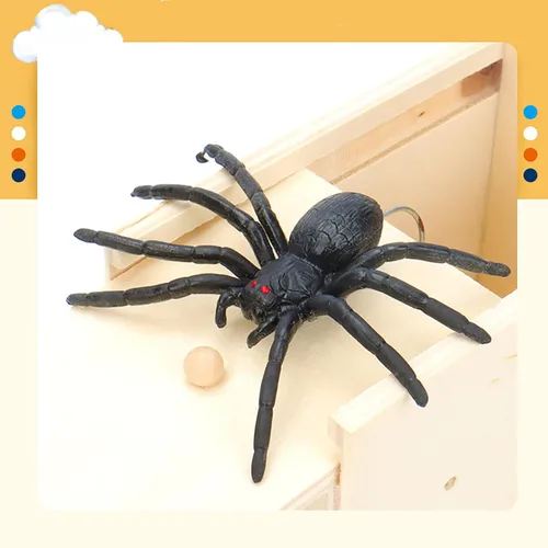 Vista 9 de Winbar Caja de Trucos de Araña de Goma, Caja Sorpresa de Trucos de Madera Hecha a Mano con Araña Oculta en Una Caja, Juguetes de Trucos para Adultos