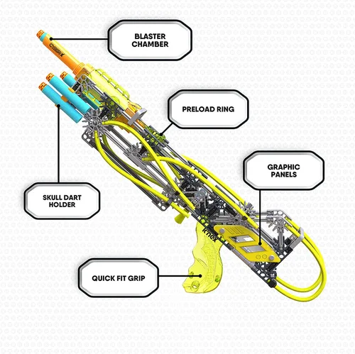 Vista 8 de K'NEX Cyber-X C5 Neostrike - Explota hasta 60 pies – 176 piezas, 4 construcciones, objetivos, 5 dardos – Gran regalo para niños de 8 años en adelante
