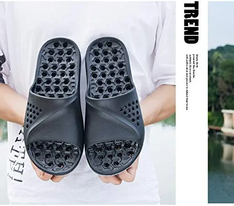 Vista 3 de Pantuflas de baño y playa, para hombre, antideslizantes, informales, para masaje de verano, suela suave, sandalias de masaje para hombre, 13